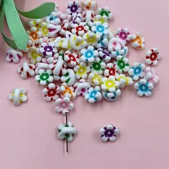 Handmade Butterfly Ball 100pcs Beaded Acrylic Flower Material Necklace Bracelet Accessories Jewelry DIY Letter Accessories Letter bead
