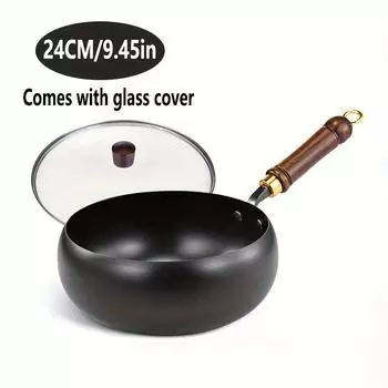 Handmade Carbon Steel Wok Pan Non Stick Stir Fry Pan for Home Cooking 24cm