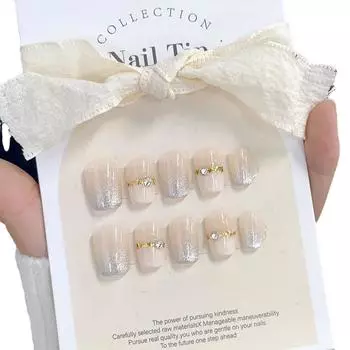 Handmade Cat Gradient Eye Champagne Nail Art Piece For Winter Highend Fall L