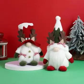Handmade Christmas Faceless Doll Cute Cartoon Christmas Statue Figurine Creative Unique Plush Doll Toys Gift