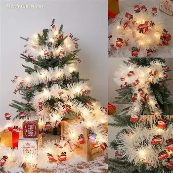 Handmade Christmas Garland,Artificial Cedar Needles Green Seasonal Garland For Christmas TV Cabinet Winter Holiday Indoor Outdoor Christmas Decoration One Size