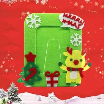 Handmade Christmas Photo Frame Craft Art Animal Photo Frame Ornaments New Year 4Pcs-random