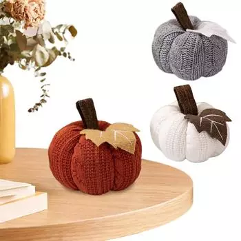 Handmade Crochet Pumpkins Autumn Decor Eco Friendly Fabric Pumpkins for Unique Thanksgiving and Halloween Style белый