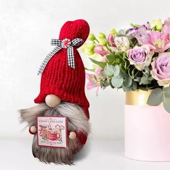 Handmade Dwarf Doll Gnome Doll Faceless Props Doll Faceless Doll Ornaments Party Prop красный