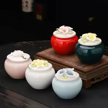 Handmade Floral Pet Urn, Dog, Cats, Birds, Small Animals, Gentle Creative, Sealed Spark Storage Jar, Memorial Supplies, New, темно-зеленого