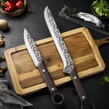 Handmade Forged Kitchen Boning Knife Stainless Steel Knife for Meat Fruit Vegetables Butcher Slicing Cutting Tools Wooden Handle
