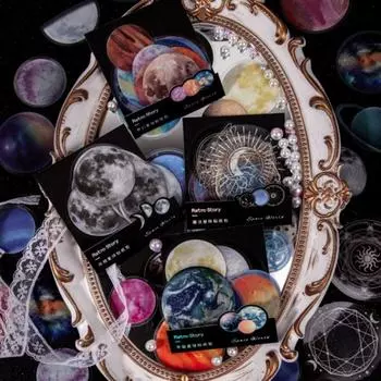 Handmade Galaxy Collage Sticker DIY Crafts Aesthetic Decals Goo Card C