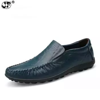 Handmade Genuine Leather Men Flats, Fashion Soft Leather Men Shoes Loafers men Moccasins zapatos hombre742 6 чёрный