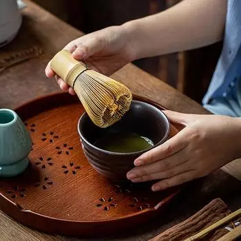 Handmade Home Easy Clean coconut Matcha Tea Set Tool Stand Kit Bowl Whisk ScoopBirthday gift Ceremony Kitchen supplies