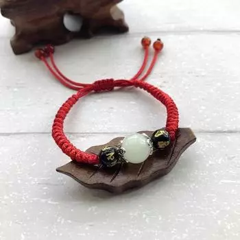 Handmade luminous stone bracelet couple mascot six-character mantra bracelet retro literary night pearl anklet women