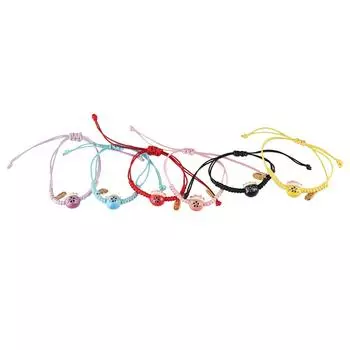 Handmade Maneki Neko Bracelet Ceramic Cat Pendant Women Hand Ring Unique Red Braided Rope Lovers чёрный