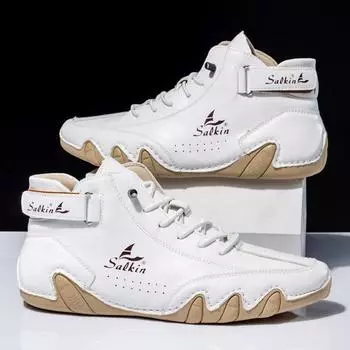 Handmade Men s Boots Split Leather Autumn Ankle Boots Plus Size 38-48 Leisure Footwear For Male Hombres Botas 39 песочный