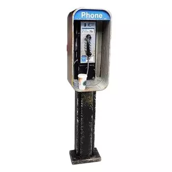 Миниатюрный американский таксофон ручной работы в 1:12 масштаб винтажная миниатюрная модель почтового ящика таксофонной будки украшение миниатюрный кукольный домик One Size