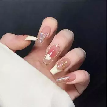 Handmade Nail Wearing French Halo Dye Advanced Cute Nail And Decoration Finger XS
