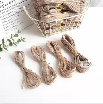 Handmade Natural 13Cm Hemp Rope Fringed Primary Color Hemp Thread Spike Diy Hand-Woven Bookmark Sachet Pendant Decoration