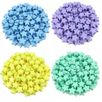 Ожерелье ручной работы Браслет Новые 20 шт. 11 мм Акриловые Свободные Разделительные Бусины Многоцветные Для Изготовления Ювелирных Изделий DIY Аксессуары Красочные Пятиконечные Звезды бусины 20Pcs разноцветный