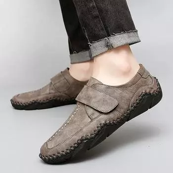 Handmade New Men Classic Leather Casual Shoes Quality Outdoor Rubber Hiking Large Size 48 Non-slip Comfortable Lightweight Shoes 38