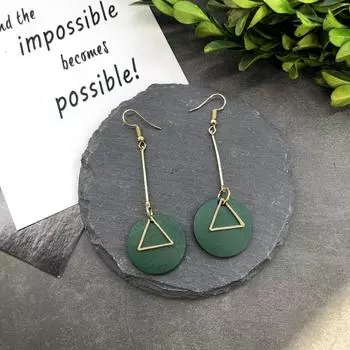 Handmade new metal temperament retro wood fringed earrings fashionable versatile shell stud earrings trendy ear jewelry