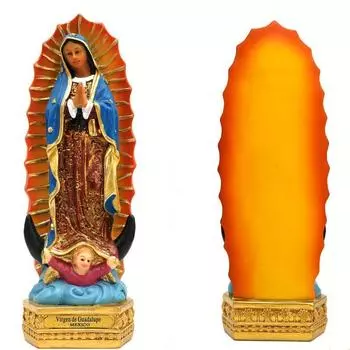 Handmade Painted Our Lady of Guadalupe Statue Figurine Catholic Sculpture Resin Home Office Religious Decoration Ornament Crafts