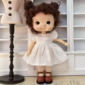 Handmade Printed Dresses Fashion Doll Clothes Skirt New Dolls Tops 1/11 OB11 Dolls/1/12 BJD 5