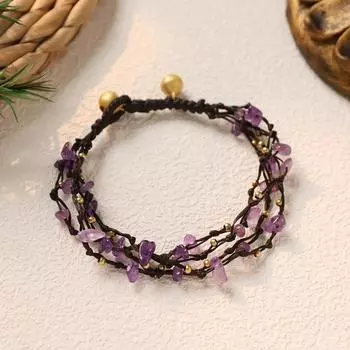Handmade retro crystal bracelet multi-layer woven literary bracelet female bohemian exquisite bracelet