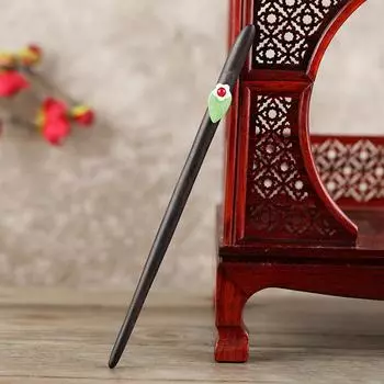 Handmade retro ebony ancient Hanfu walking tassel hairpin jewelry disc hair simple flower hairpin headdress women