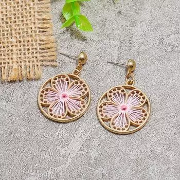 Handmade retro personalized woven stud earrings women s versatile vacation style long geometric earrings trendy simple earrings