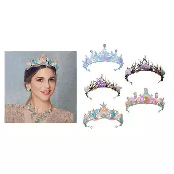 Handmade Seashell Starfish Crown Headband for Ocean Themed Costume Parties and Bridal Accessories Hair Styling Crowns 4