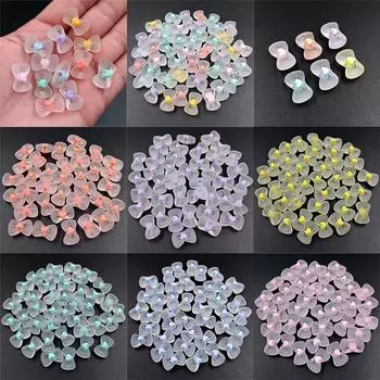 Ручная работа Прозрачные матовые россыпи милые сердечки разделительные акриловые бусины мультфильм для изготовления украшений браслеты в форме банта аксессуары бусины оранжевый