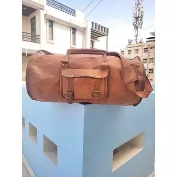 Handmade Travel ЖЕНЩИНЫ Натуральная винтажная козья кожа Коричневый Overnight Weekender 24 24 INCHES коричневый