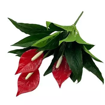 Handmade Tropical Artificial Anthurium Plants Real Touch Real Touch Palm Tree Wedding