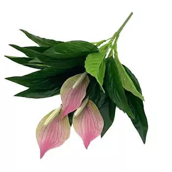 Handmade Tropical Artificial Anthurium Plants Real Touch Real Touch Palm Tree Hotel