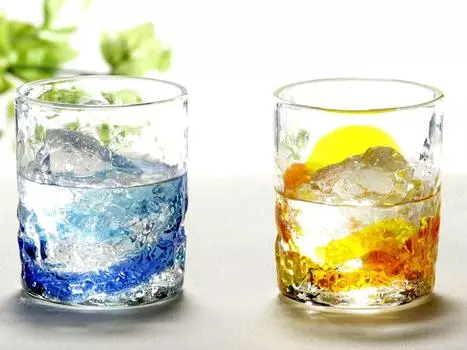 Handmade tropical pair glasses