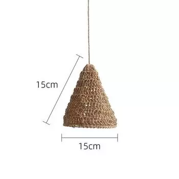 Handmade Weave Jute Rope Lampshade Bohemian Style Hanging Lamp Shade For Home Restaurant Pendant Light Cover Decorations 15*15cm