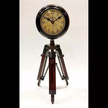 Handmade Wooden Table Clock Desk Clock with Adjustable Tripod Victoria Stayle Home & Office Decor Gift (20 Inch Antique Brown)