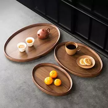 Handmade Wooden Tray Aromatherapy Plate Natural Materials Snacks Meal Plate Hotel Restaurant Tea Tray Home Party 5 Styles