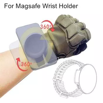 Hands Free 360 вращающийся на запястье магнитный держатель для телефона для iPhone 15Pro Samsung мотоцикл велосипед открытый Mac безопасная подставка крепление чёрный