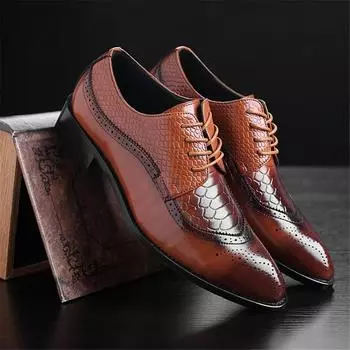 Handsome Men s Oxfords Spring/Autumn PU Leather Dress Shoes with Round Toe Business Formal Oxfords Round Toe PU Leather US 4(EUR 37) чёрный