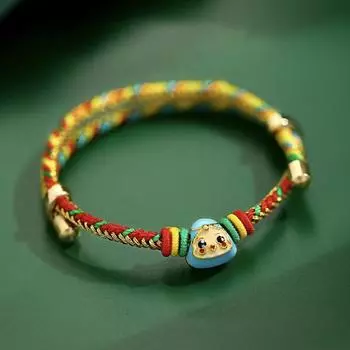 Handwoven Dragon Boat Festival Bangle Elastic Chinese Style Zongzi Bracelet Dragon Boat Festival красный