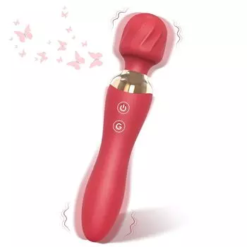 Handy 10 mode easy to carry massager, 2-in-1, waterproof, quiet, switching, lightweight, (red) [Juckier]