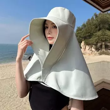 Handy Gadget New Arrival Shawl Neck Protection Integrated Cycling Women s Summer Outdoor Sun Hat Face Cover Sun-Proof Bucket Hat 8517 Small standard vitality Green