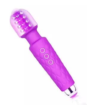 Handy Massager Cordless Electric Small Quiet Waterproof 20 Vibration Patterns 8 Speeds Powerful USB Rechargeable Purple