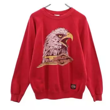 Hanes 80-х 90-х годов Винтажный свитшот с длинным рукавом Harley Davidson, сделано в США, мужской, б/у