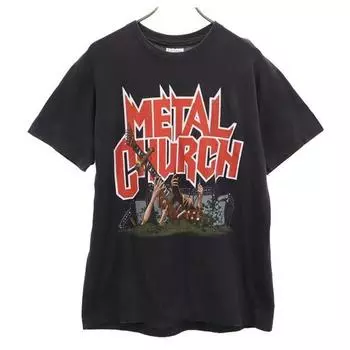 Hanes 90-х годов Винтажная футболка с коротким рукавом METAL CHURCH WORLD TOUR 1991-1992 Мужская Б/У