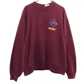 Hanes 90s Old Back logo Bones Long sleeve sweat trainer L BONES SKULL Men s Used