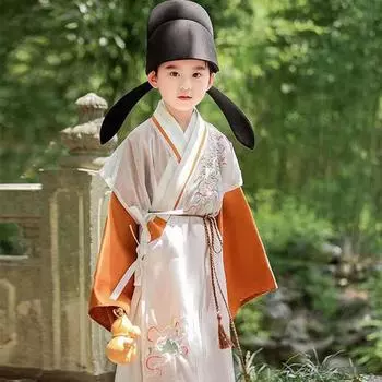 Ханфу девушка в китайском стиле тканевое летнее платье античный костюм Тан костюм супер феи платье маленькая девочка юбка русалки принцессы нижнее белье XS