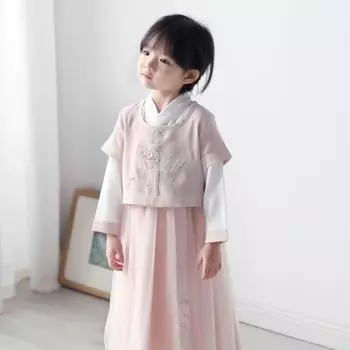 Ханфу девушка в китайском стиле тканевое летнее платье античный костюм Тан костюм супер феи платье маленькая девочка юбка русалки принцессы нижнее белье XXS