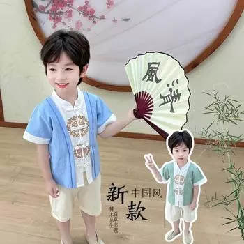 Ханфу девушка в китайском стиле тканевое летнее платье античный костюм Тан костюм супер феи платье маленькая девочка юбка русалки принцессы нижнее белье XXS