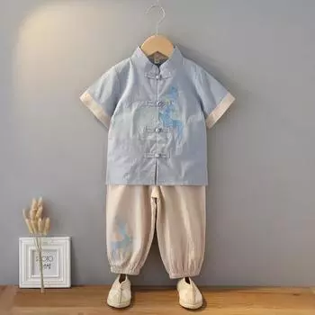 Ханфу девушка в китайском стиле тканевое летнее платье античный костюм Тан костюм супер феи платье маленькая девочка юбка русалки принцессы нижнее белье XXS