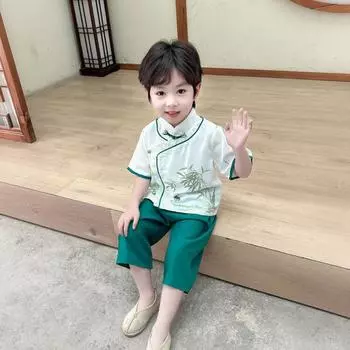 Ханфу девушка в китайском стиле тканевое летнее платье античный костюм Тан костюм супер феи платье маленькая девочка юбка русалки принцессы нижнее белье XXS